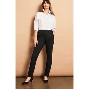 J. Jill‎ Ponte Slim Leg Stretch Pull-On Pants Black Trousers Size L Petite